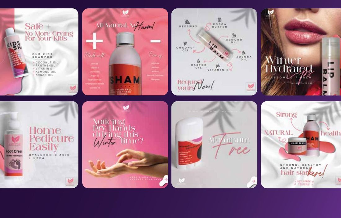 Gleesome social media designs