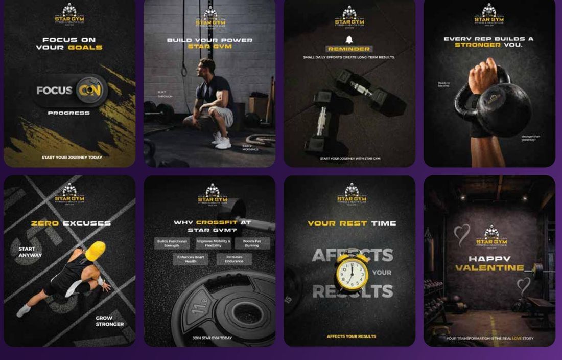 Star Gym social media designs